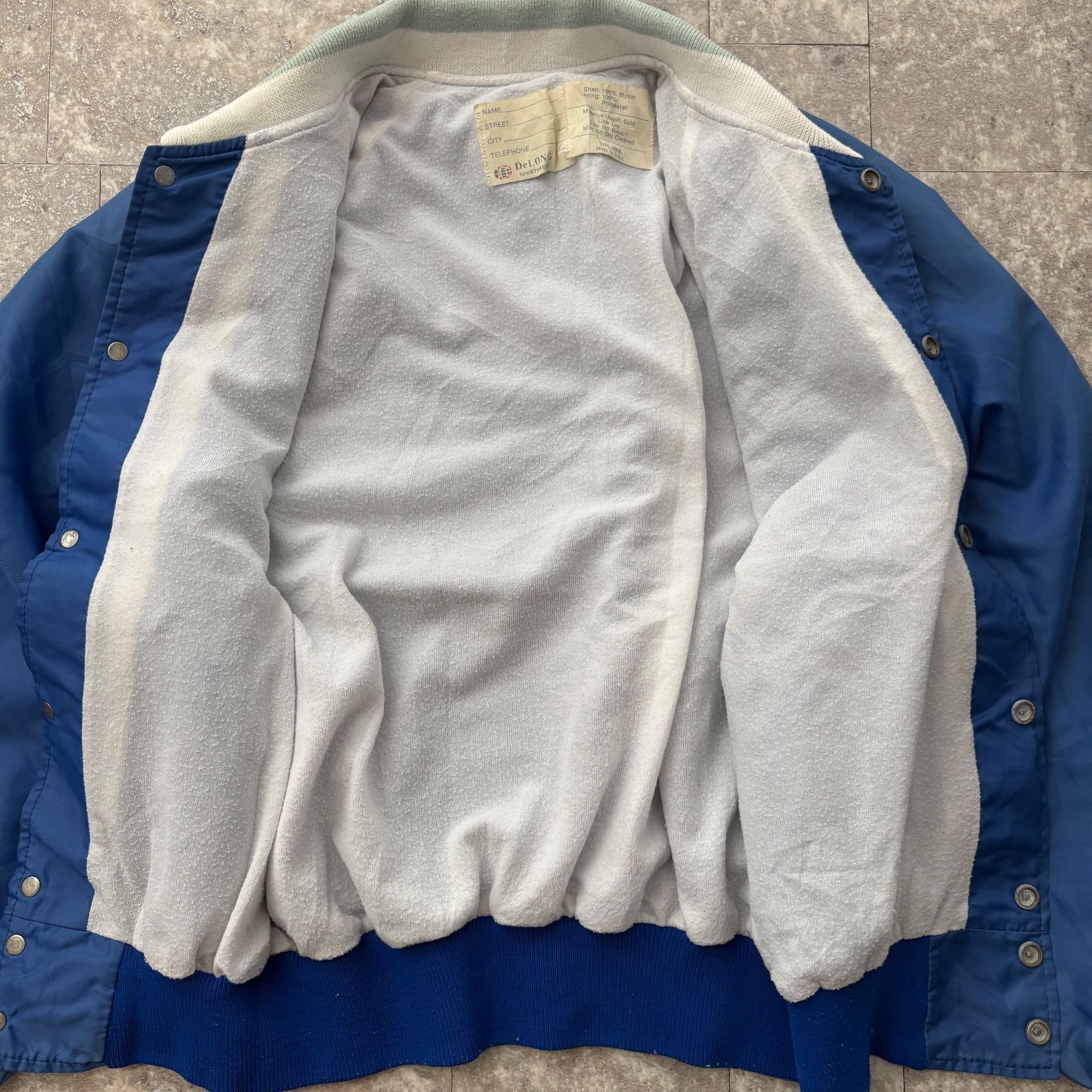 DeLONG 古着 スタジャン USA製 80s デロング ワッペン ナイロン 