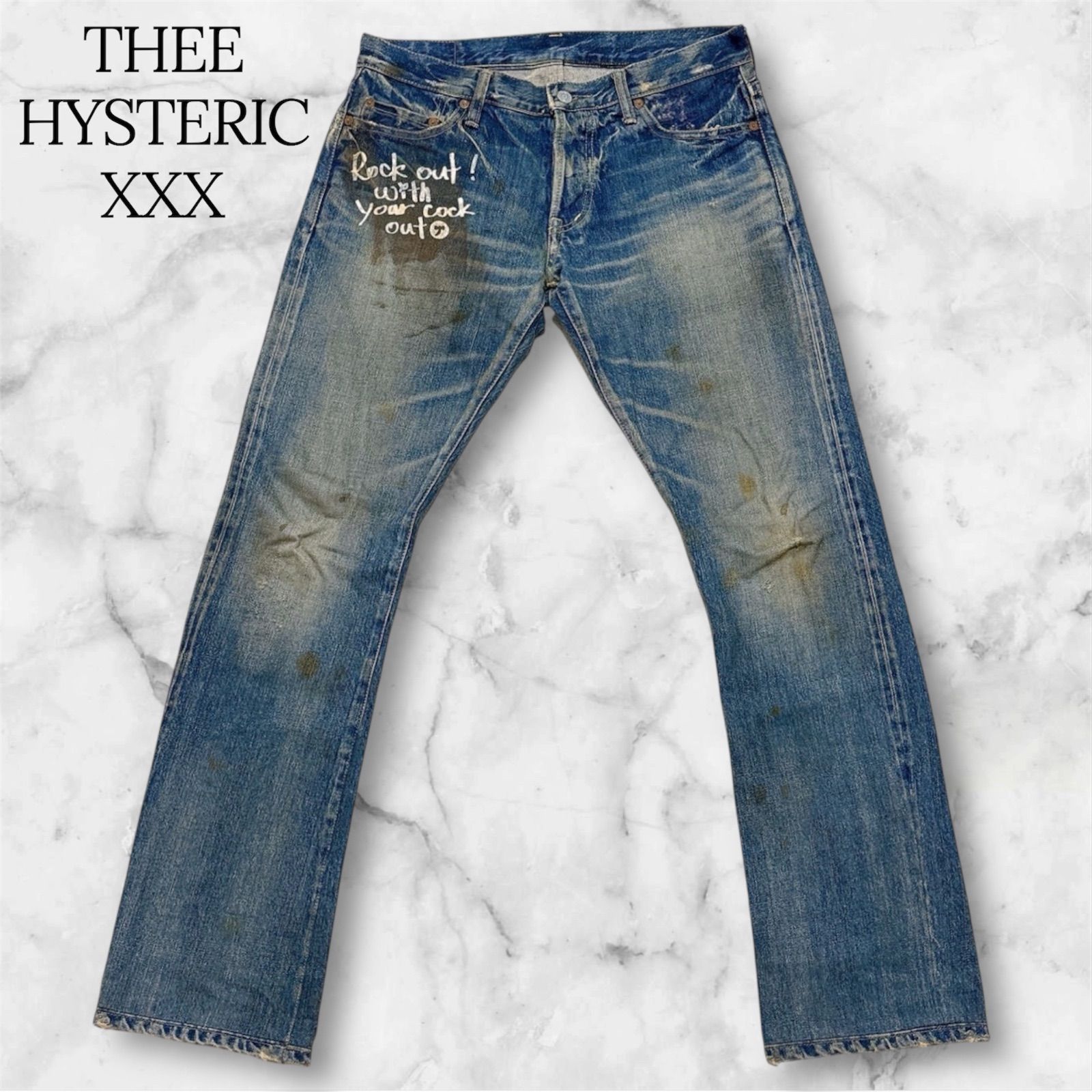 [希少300本限定・美品] Hysteric Glamour × 野口強 デニム THEE HYSTERIC XXX 野口強 300本限定 デニムパンツ ボタンフライ 5AP