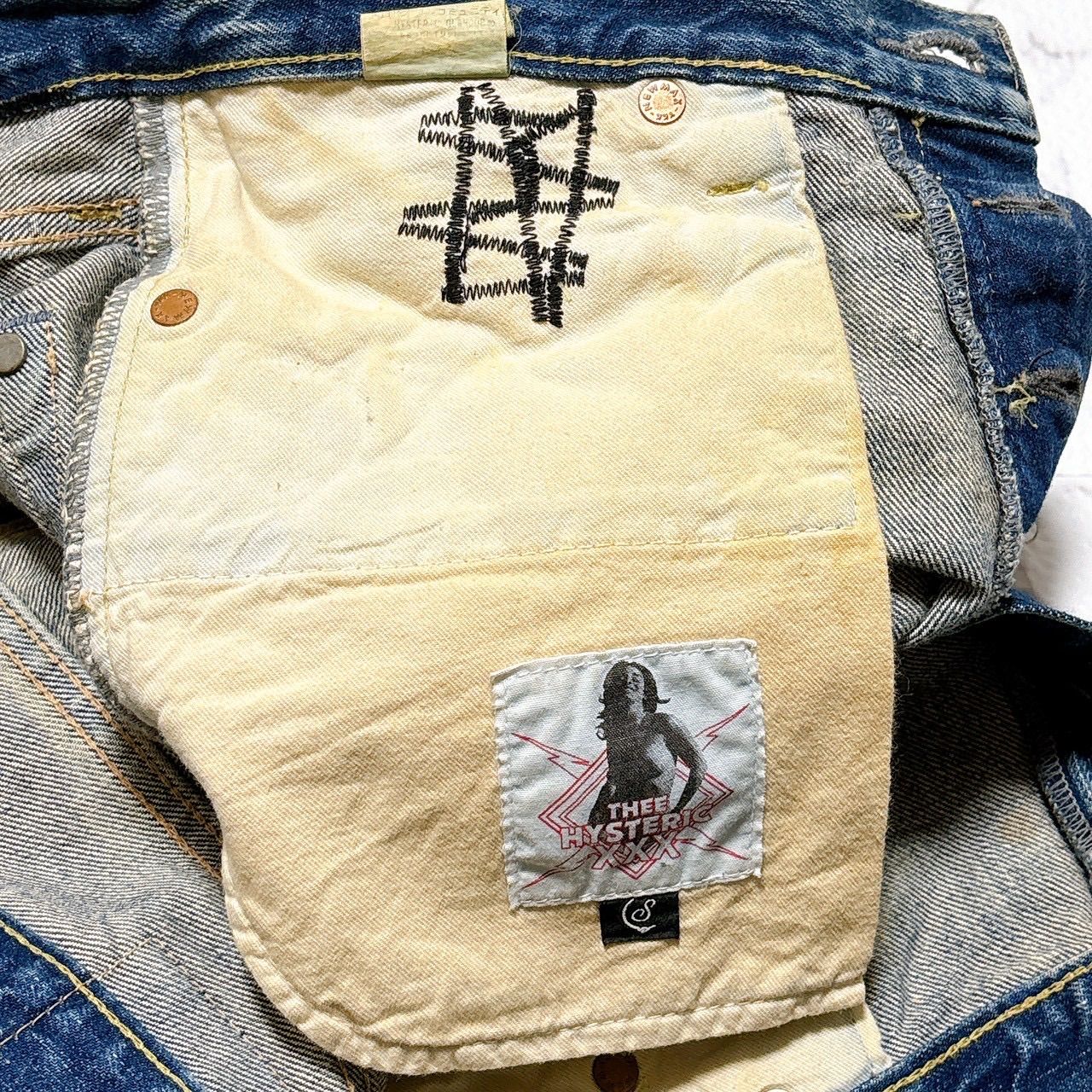 [希少300本限定・美品] Hysteric Glamour × 野口強 デニム THEE HYSTERIC XXX 野口強 300本限定 デニムパンツ ボタンフライ 5AP