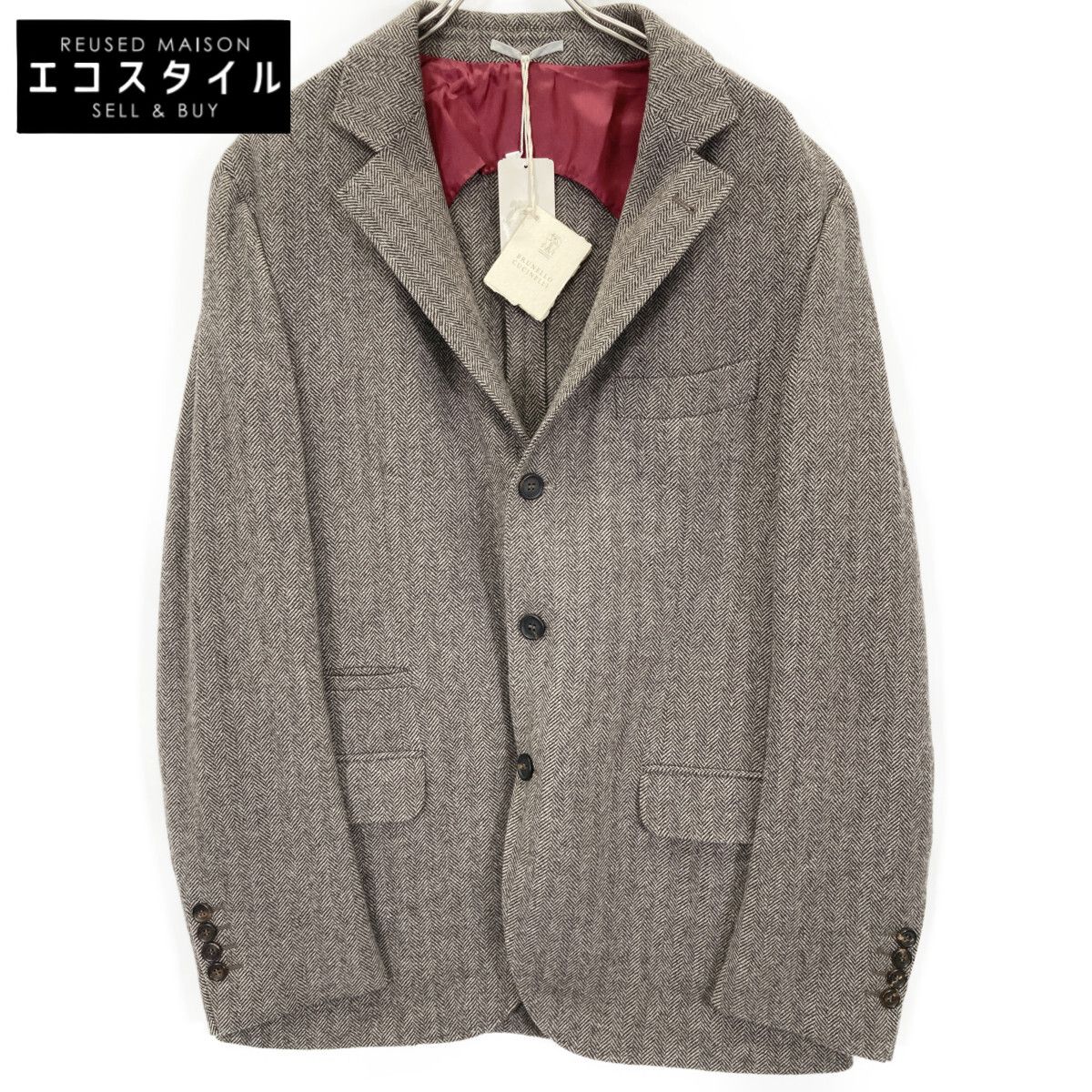 ブルネロクチネリ　W6釦ジャケット ウール/シルク/カシミヤ　46サイズ BRUNELLO CUCINELLI ブルネロクチネリ MR4618200 ｶｼﾐﾔ×ｳｰﾙ ﾂｲｰﾄﾞｼﾞｬｹｯﾄ