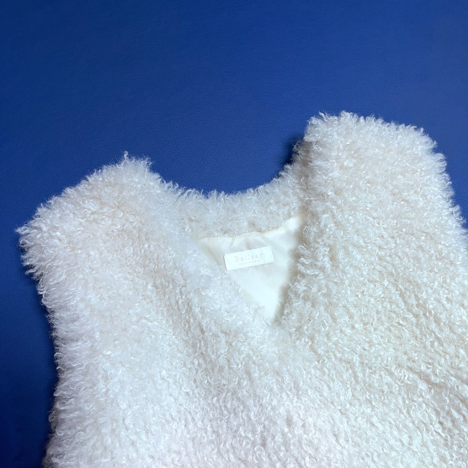 1度着用 ballsey ボールジィ ベスト プードルファー クルーネックジレ cY19 新品 Ballsey プードルファー Vネックベスト ベスト ファー