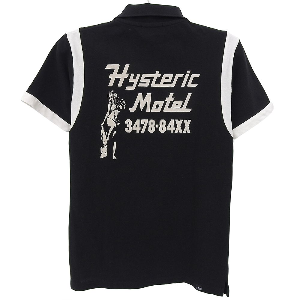 美品）Hysteric glamor ヒスガール　黒ポロシャツ　S　胸　背面ロゴ 美品）Hysteric glamor ヒスガール 黒ポロシャツ S 胸 背面ロゴ - メルカリ