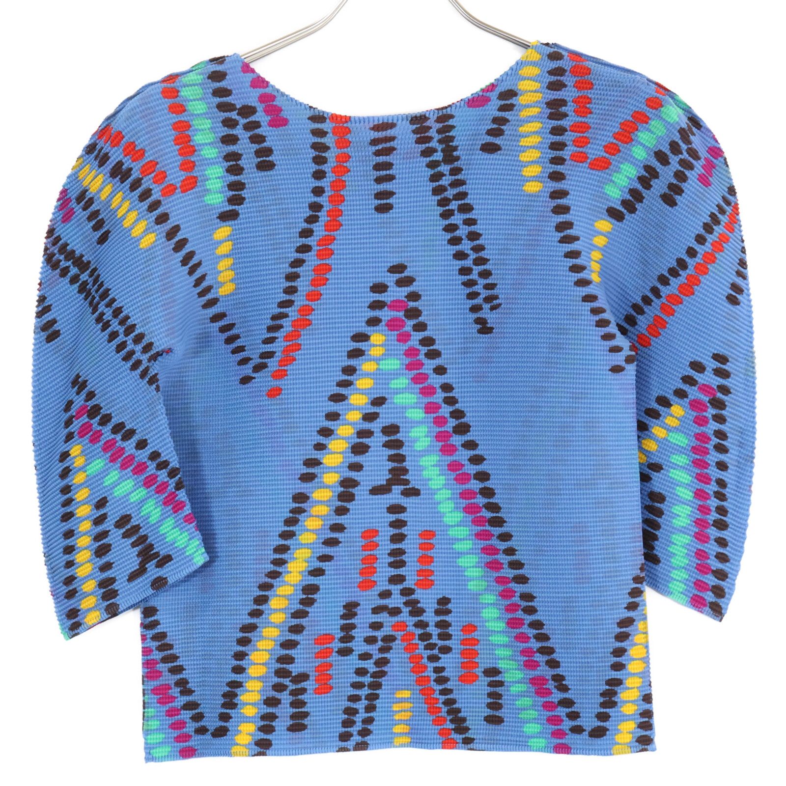 MeISSEYMIYAKE ミーイッセイミヤケ 総柄 ワッフル加工 7分袖カットソー