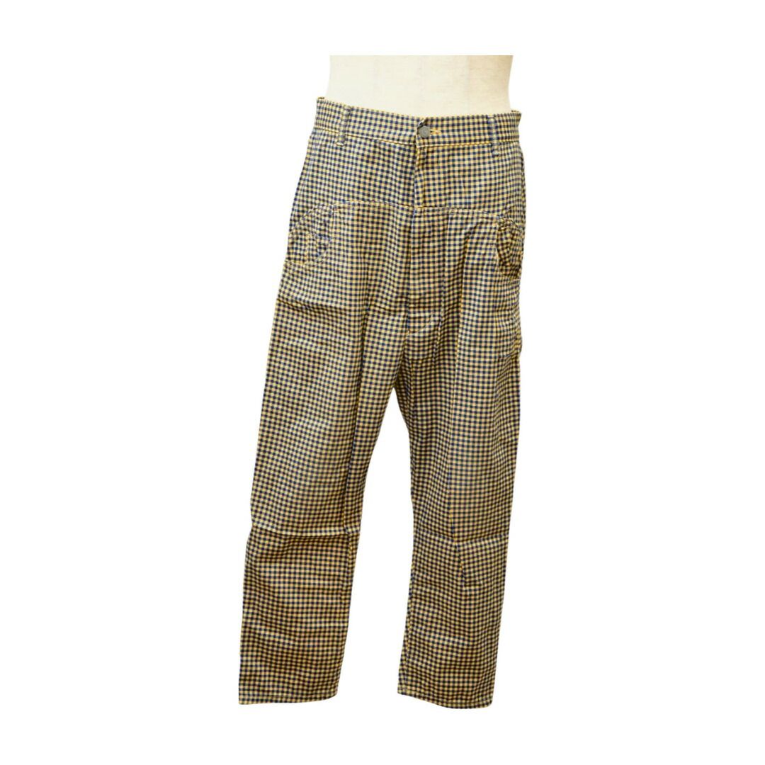 メルシーボークー mercibeaucoup, サルエルパンツ チェック イエロー