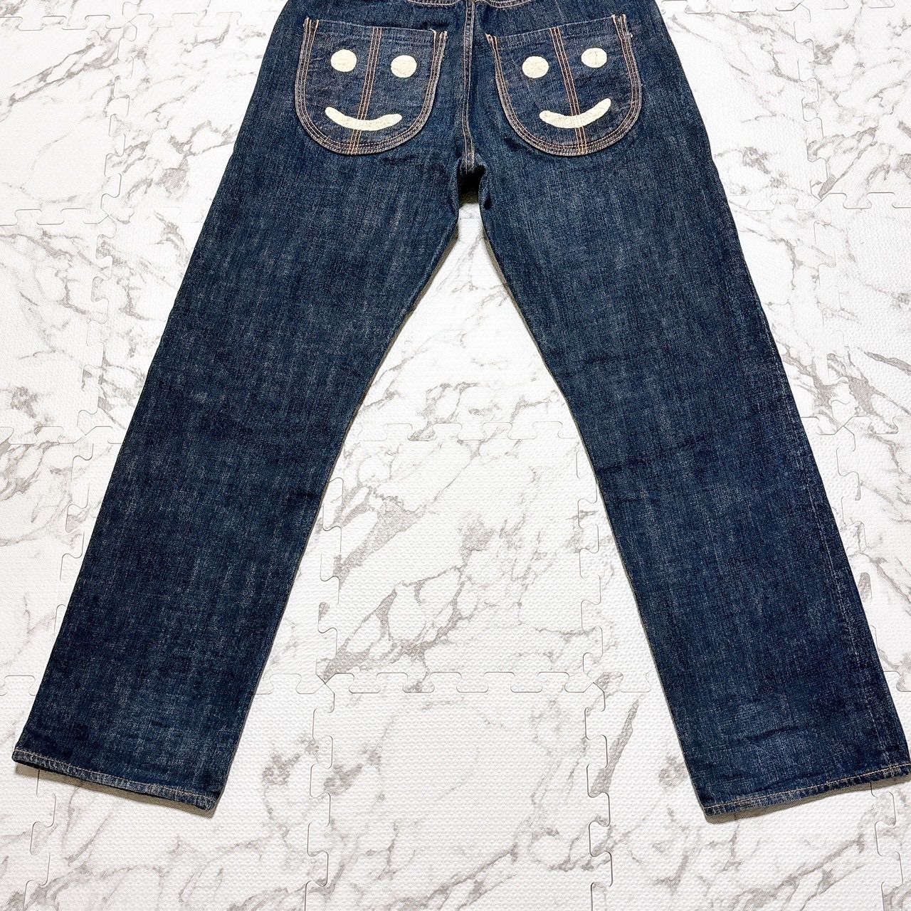 YAMANE ヤマネ デニムパンツ 32 赤耳 セルビッジ 香港モデル 革パッチ