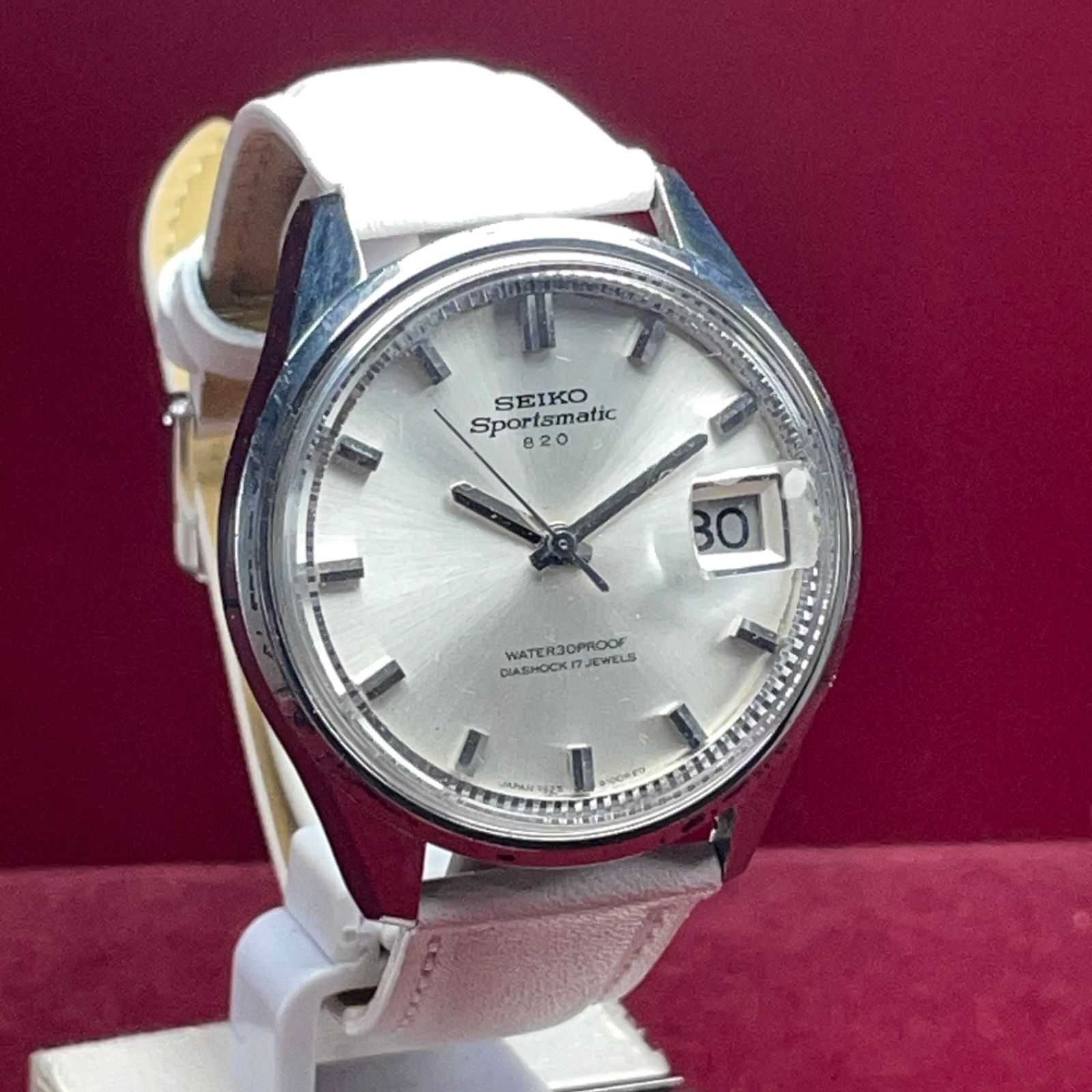  OH済 60s SEIKO Sportsmatic 820 日本製 裏蓋イルカ ヴィンテージ アンティーク 自動巻 稼働品 セイコー 腕時計 柄物 自動巻き時計 腕時計(アナログ)