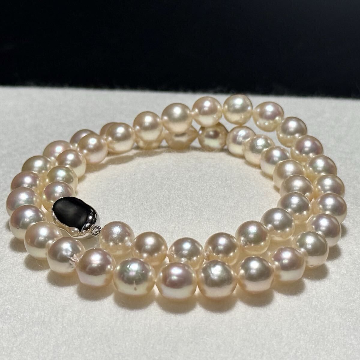 大珠】アコヤパール ネックレス ホワイトピンク系 9.00～9.94㎜ 48