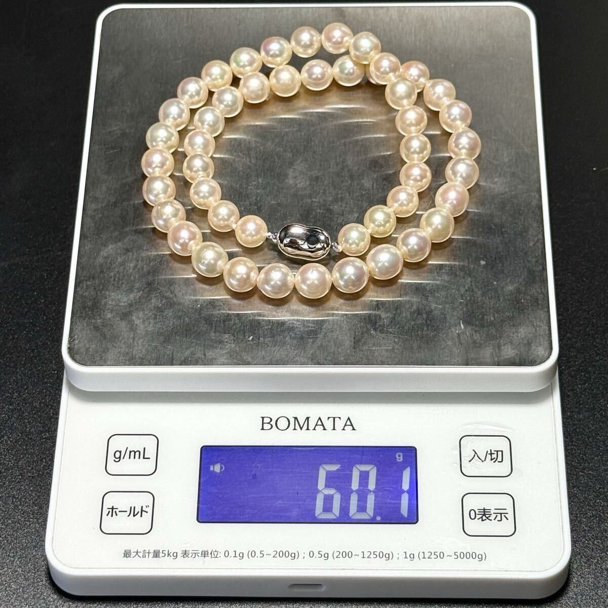 大珠】アコヤパール ネックレス ホワイトピンク系 9.00～9.94㎜ 48