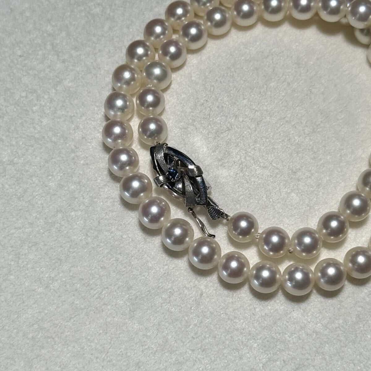 MIKIMOTO K14WG 2連 サファイア 【クリーニング済】大珠 パール MIKIMOTO K14WG 2連 サファイア 【クリーニング済】大珠 パール
