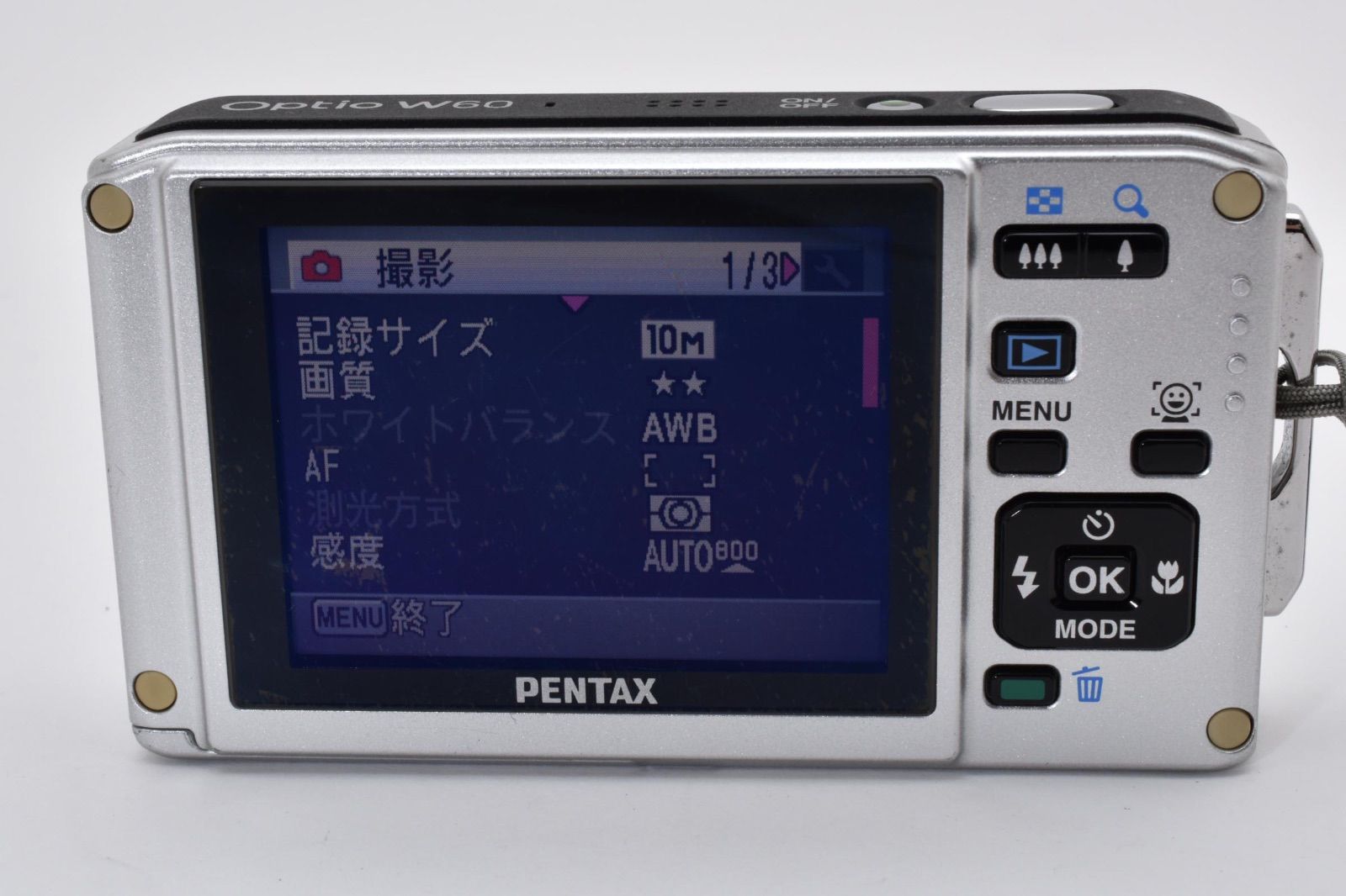 ペンタックス PENTAX Optio W60 シルバー コンパクトデジタルカメラ