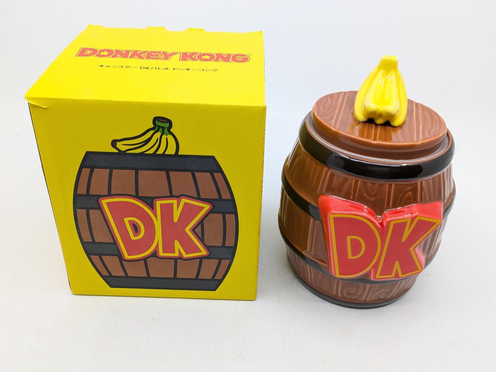 【ニンテンドーミュージアム購入】ドンキーコング バナナバレル収納容器 ニンテンドーミュージアム購入】ドンキーコング バナナバレル収納容器