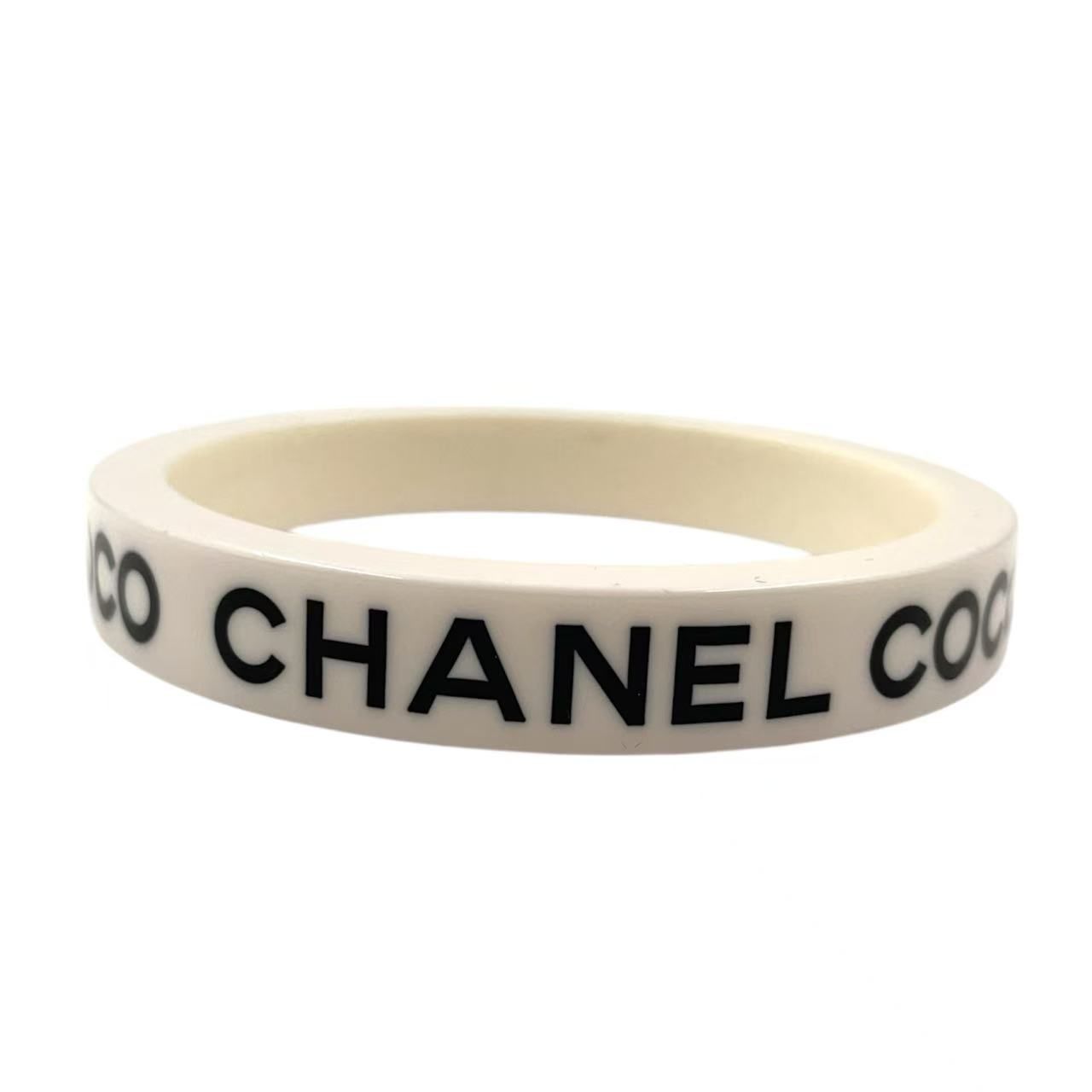 CHANEL Accessory COCO プラスチック ホワイト ブレスレット・バングル