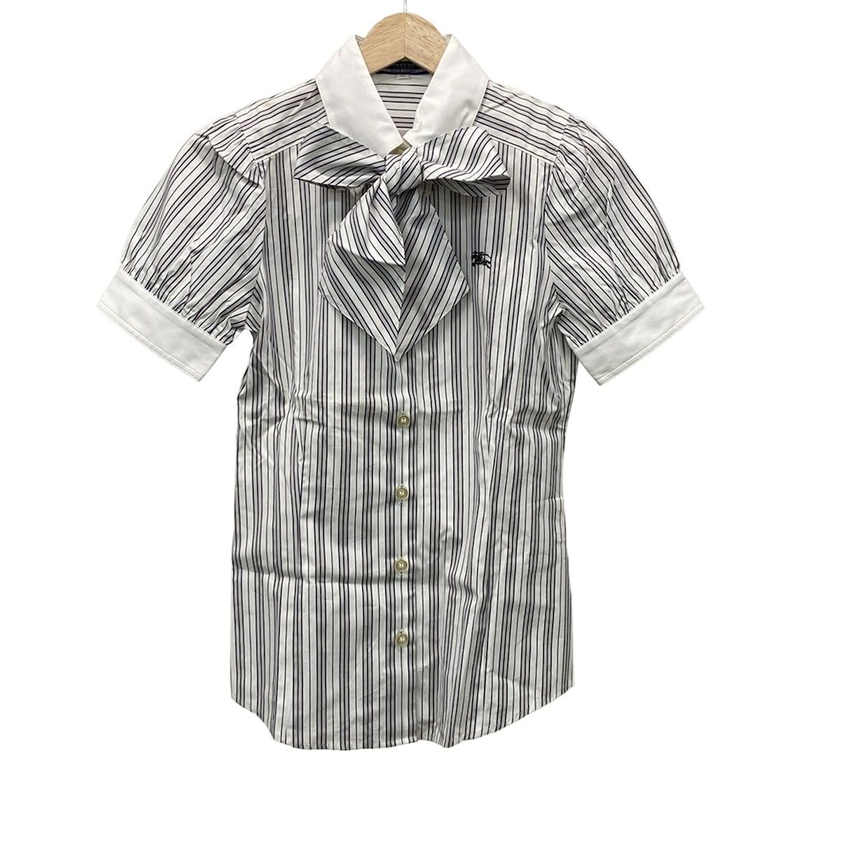 【美品】BURBERRY BLUE LABEL パフスリーブ半袖シャツ　38 Burberry Blue Label(バーバリーブルーレーベル) 半袖シャツ サイズ38