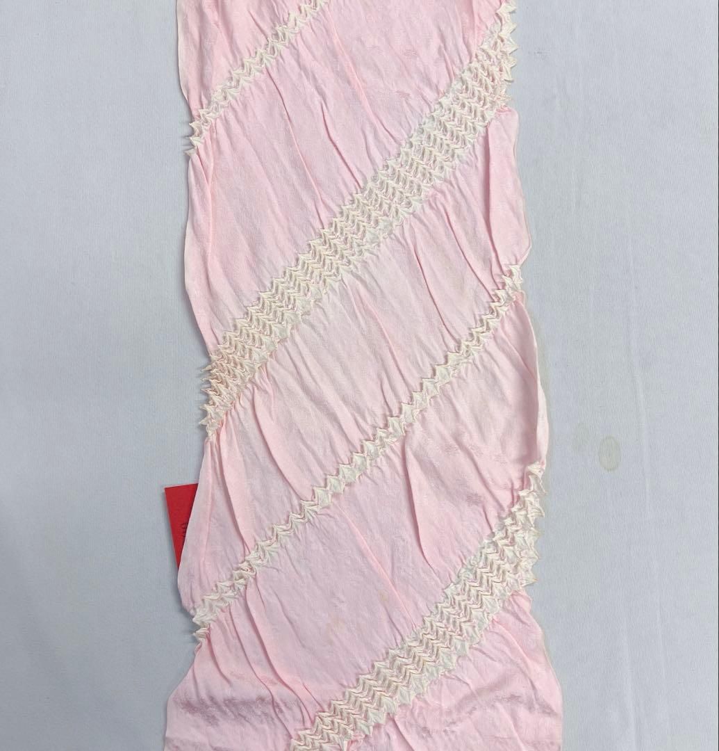 襦袢反物 正絹 絞り 斜め縞 楓地紋 襦袢 ピンク 白着物 052t - メルカリ