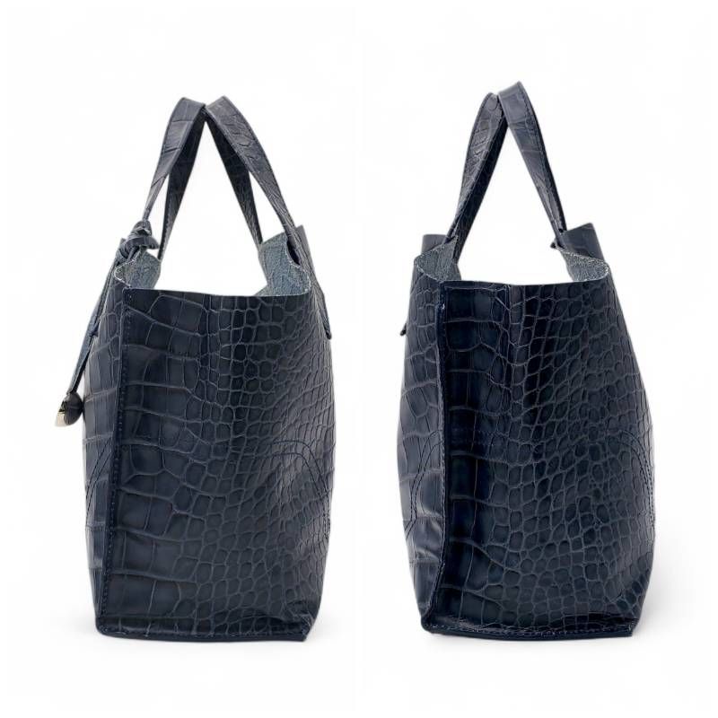 FURLA フルラ ハンドバッグ クロコ型押し レザー 本革 イタリア製