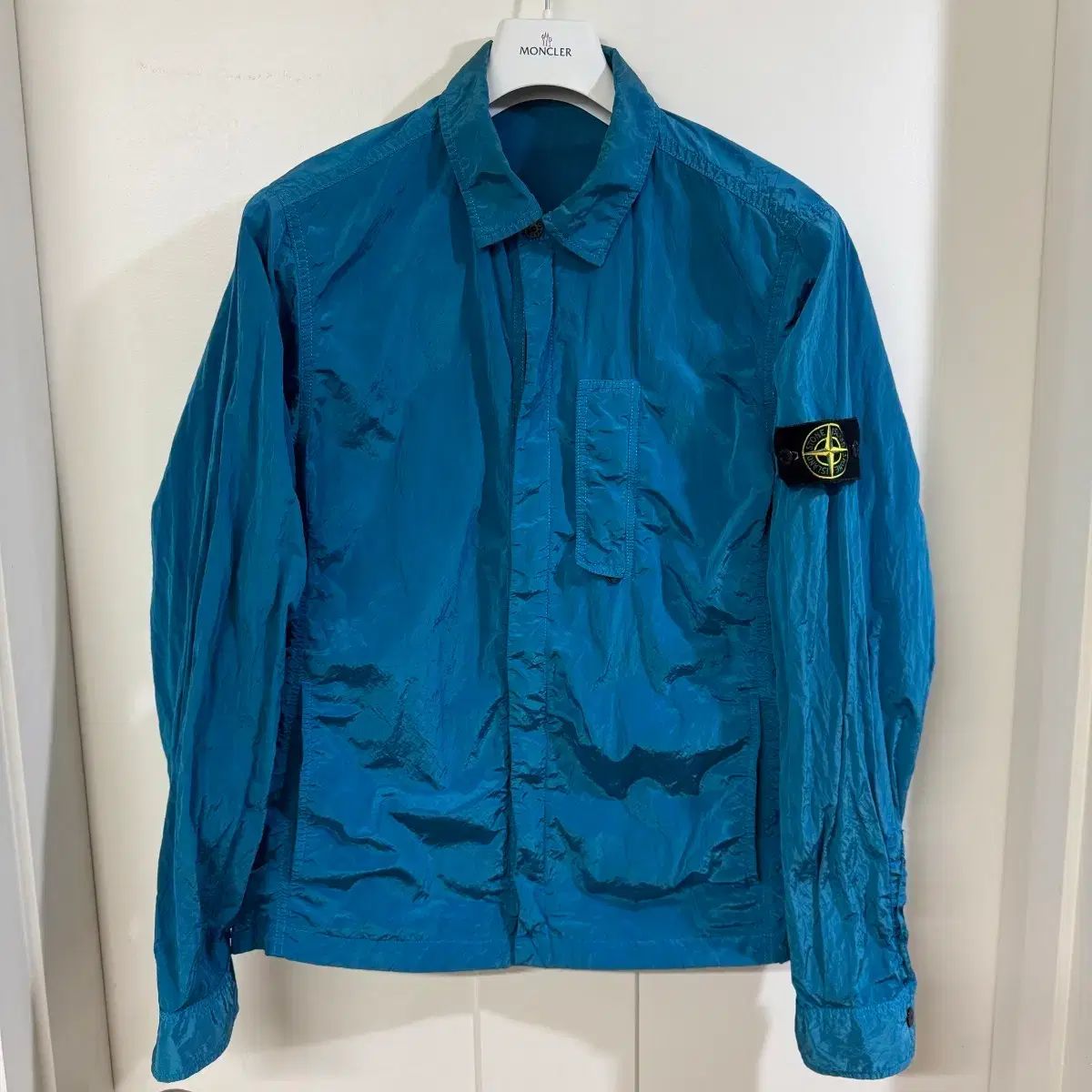 STONE ナイロンメタルジャケット ブルー STONE ISLAND ストーン