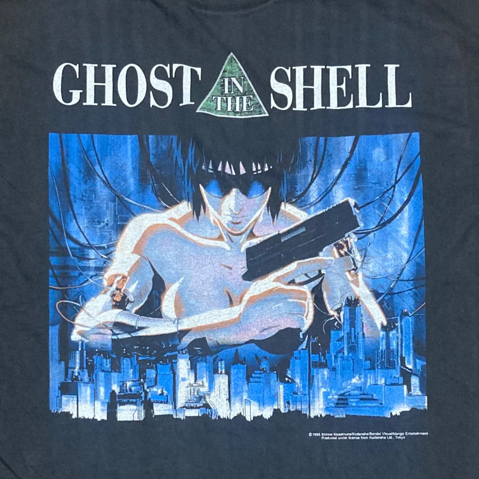 攻殻機動隊 草薙素子 プリント アニメ Tシャツ 古着 L 黒 ブラック 古着 攻殻機動隊 Ghost In The Shell 草薙素子 Great Entertainment