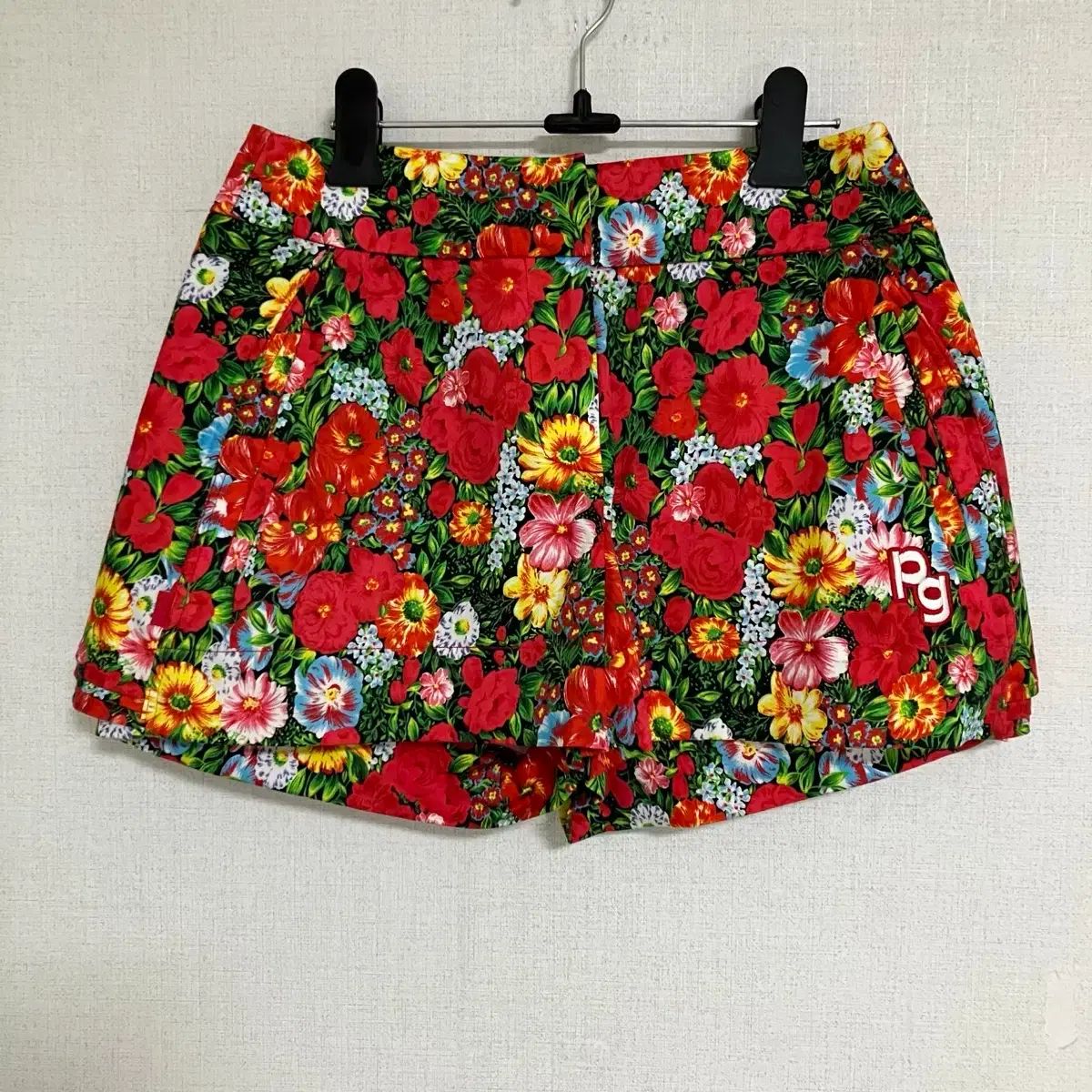 パーリーゲイツ レッド フローラル スカート ハーフパンツ - メルカリ