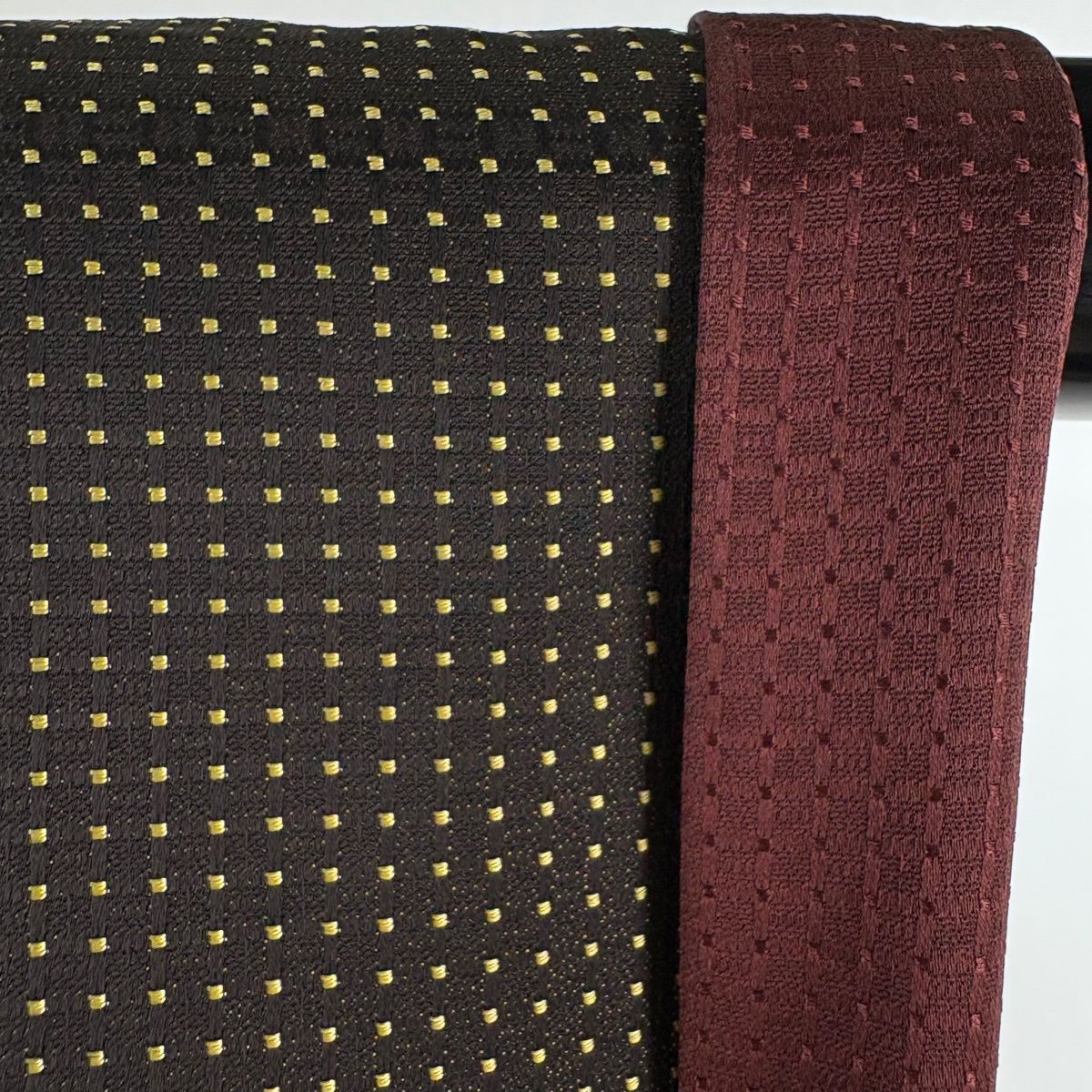 美品】 お召 身丈173cm 裄丈68.5cm L 袷 ドット柄 焦茶色 正絹 逸品