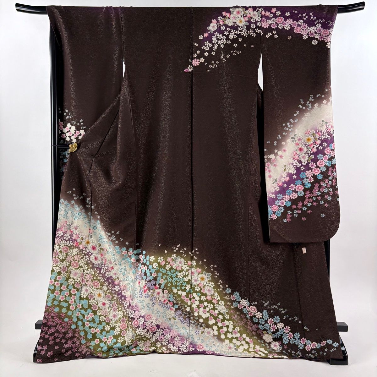 美品】 振袖 身丈175cm 裄丈68.5cm L 袷 徳永憲峯 落款 辻が花 金通し