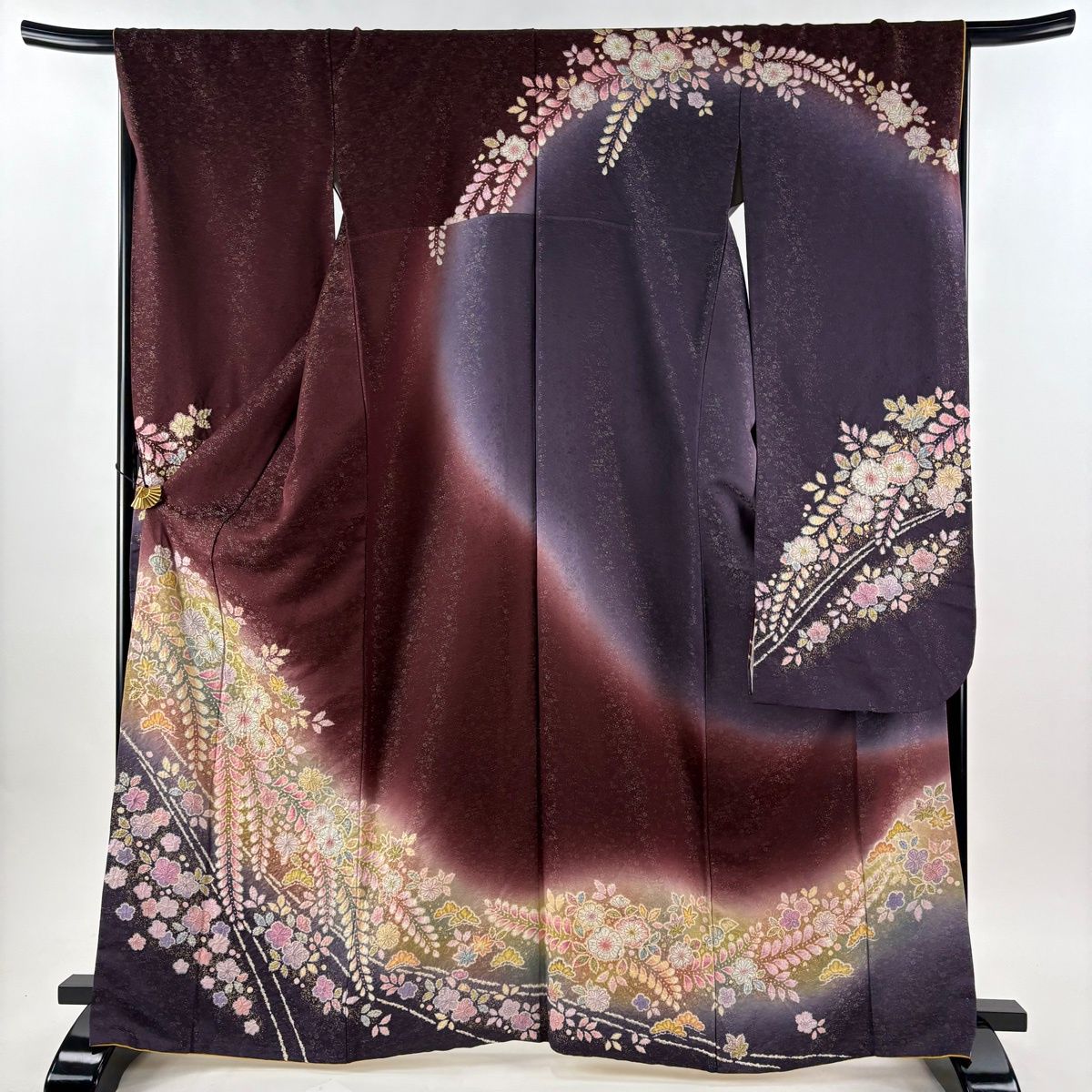 美品】 振袖 身丈166cm 裄丈67.5cm L 袷 徳永憲峯 落款 辻が花 金通し
