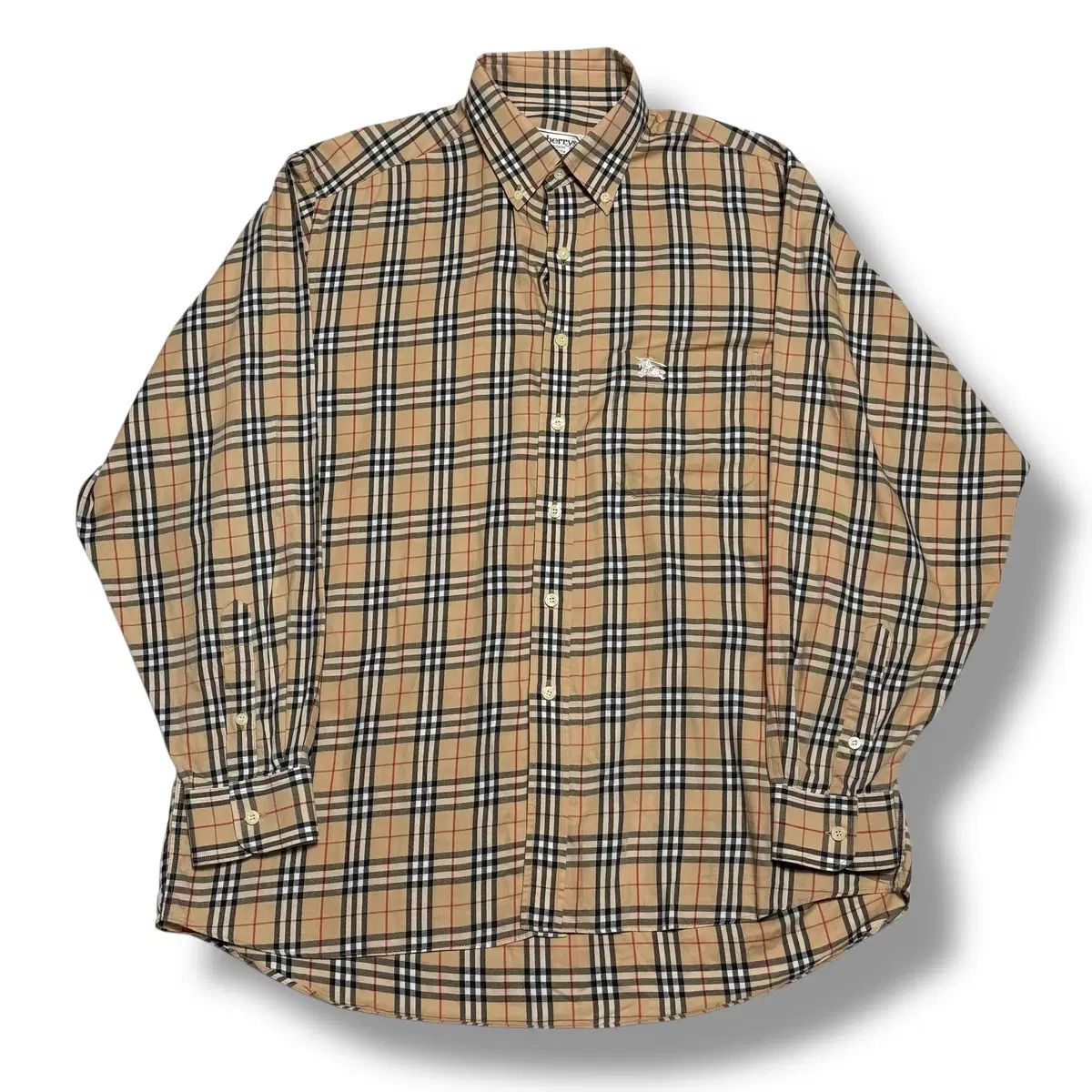 0597【イングランド製】90s Burberry ノバチェック 長袖 シャツ 90's