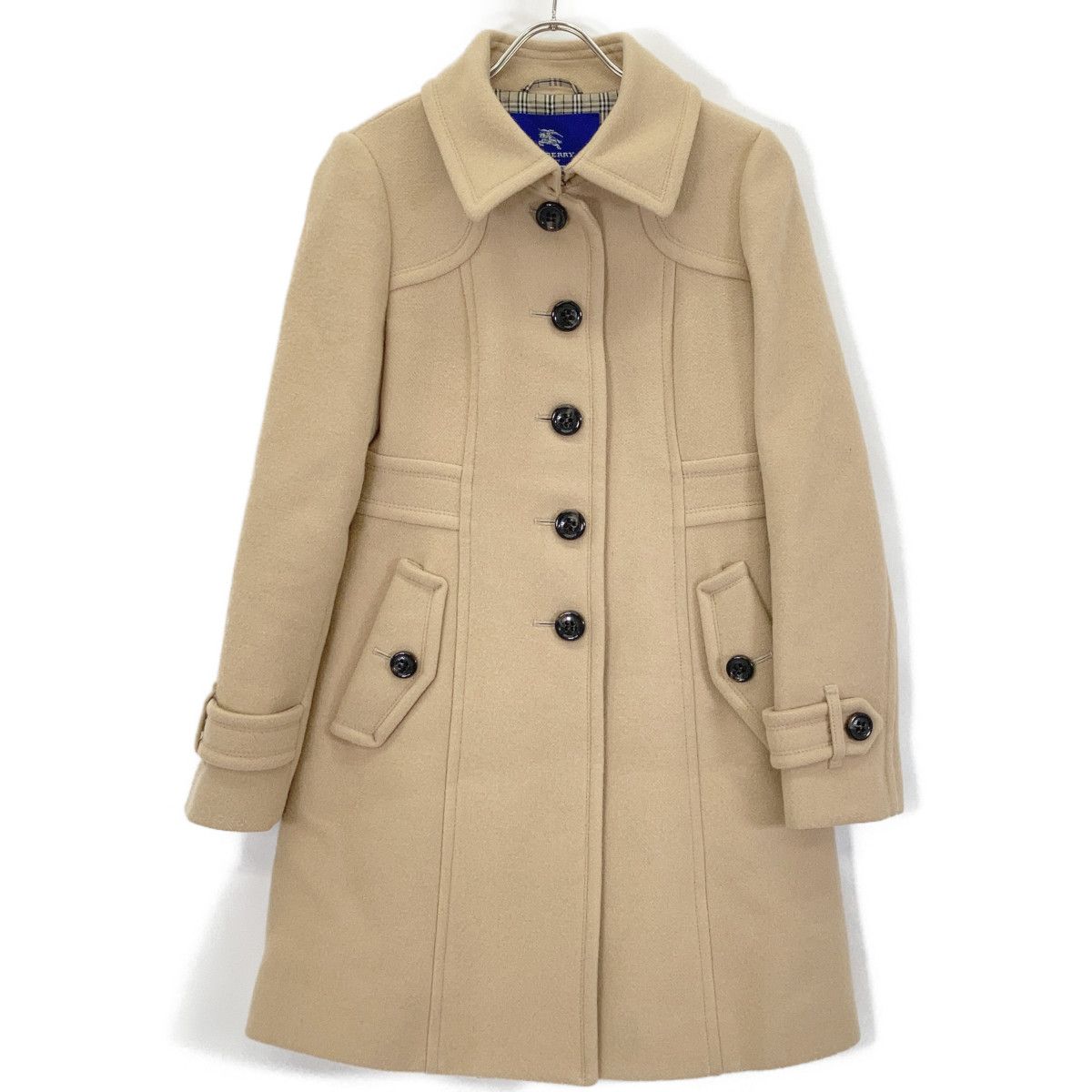 ☆お値下げ☆BURBERRY BLUELABEL ウールコート 40 ベージュ BURBERRY BLUE LABEL バーバリーブルーレーベル E1B32-630-40 ﾍﾞｰｼﾞｭ