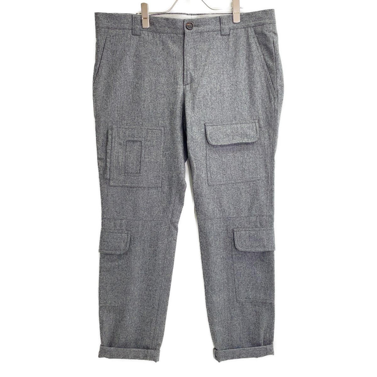 BRUNELLO CUCINELLI カーゴパンツ 48 極上コットン グレー系 BRUNELLO CUCINELLI ブルネロクチネリ DT9219107 ｸﾞﾚｰ ｳｰﾙ ｶｰｺﾞﾊﾟﾝﾂ 54