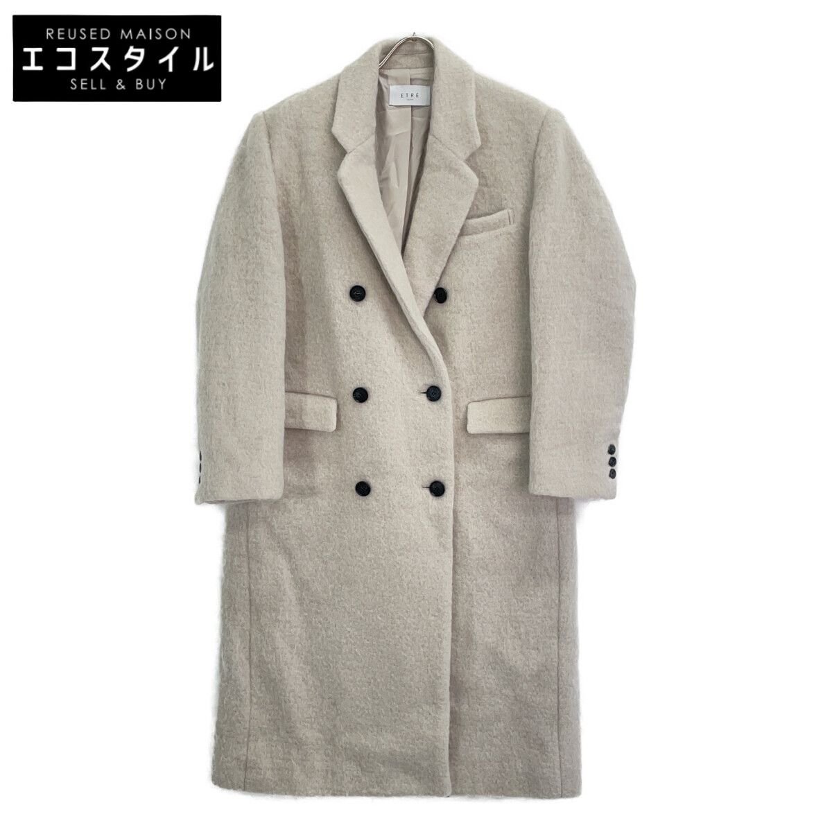 ETRE TOKYO エトレトウキョウ 1223600016-0 ｸﾞﾚｰ ｳｰﾙｼｬｷﾞｰﾁｪｽﾀｰｺｰﾄ S  