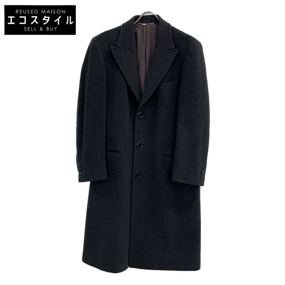 DOLCE&GABBANA ドルチェアンドガッバーナ F504/7248 ｸﾞﾚｰ ｳｰﾙ ﾁｪｽﾀｰｺｰﾄ