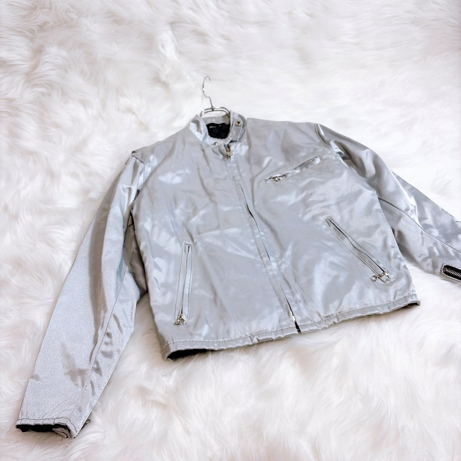 【美品】Schott ショット　シングル　シルバースター　アメリカ製 Schott シングルライダースジャケット USA シルバー 36 - メルカリ