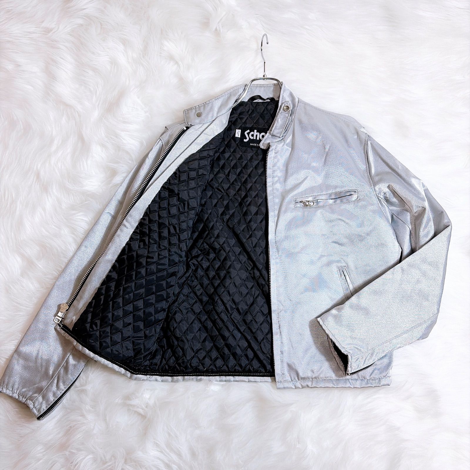 Schott シングルライダースジャケット USA シルバー 36 - メルカリ