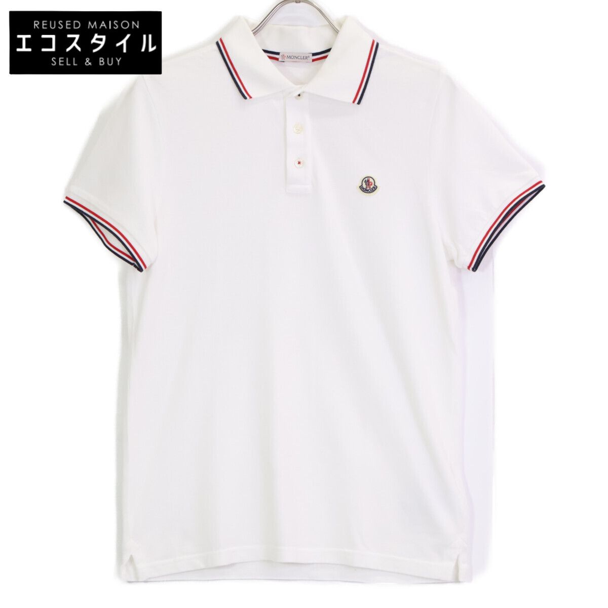 MONCLER モンクレール ﾎﾜｲﾄ 鹿の子 ﾎﾟﾛｼｬﾂ S MONCLER モンクレール