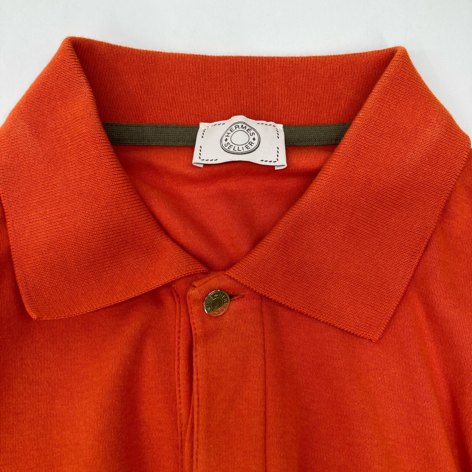HERMES エルメス オレンジコットン セリエボタンポロシャツ XL - メルカリ