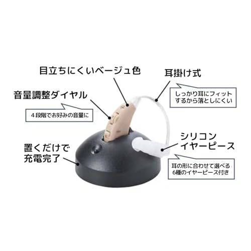 公式】楽ちんヒアリング 集音器 軽量 正規品 ベージュ 超軽量タイプ