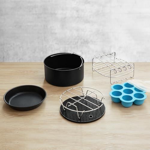  COSORI ノンフライヤー アクセサリー レイヤー 3 5 L Lの全範囲のエアフライヤー対応 BPAフリー材質 耐熱 ケーキ 唐揚げ ピザ 串揚げ セット ケーキ型 ピザ型 蓋付きエッグバイツメタルホルダー シリコンマ 65 ce 0 ea 2 その他 キッチン 食器