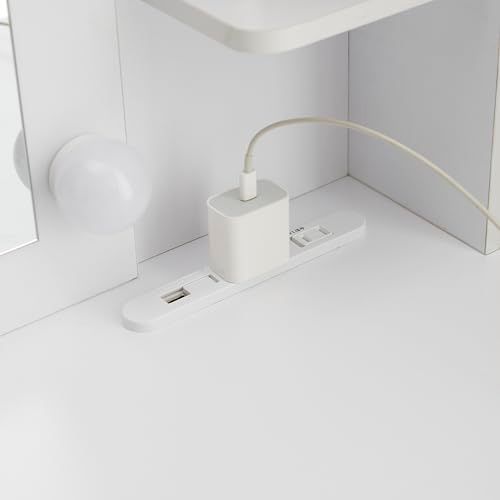  ドレッサー 化粧台 椅子付き 女優ミラー LEDライト 明るさ調整 鏡台 テーブル コンセント付き ドライヤーホルダー 大容量収納 引き出し サイド収納付き メイク台 可愛い おしゃれ 組立品 タイプＣ e f 46 1 d 3 c その他 キッチン 食器