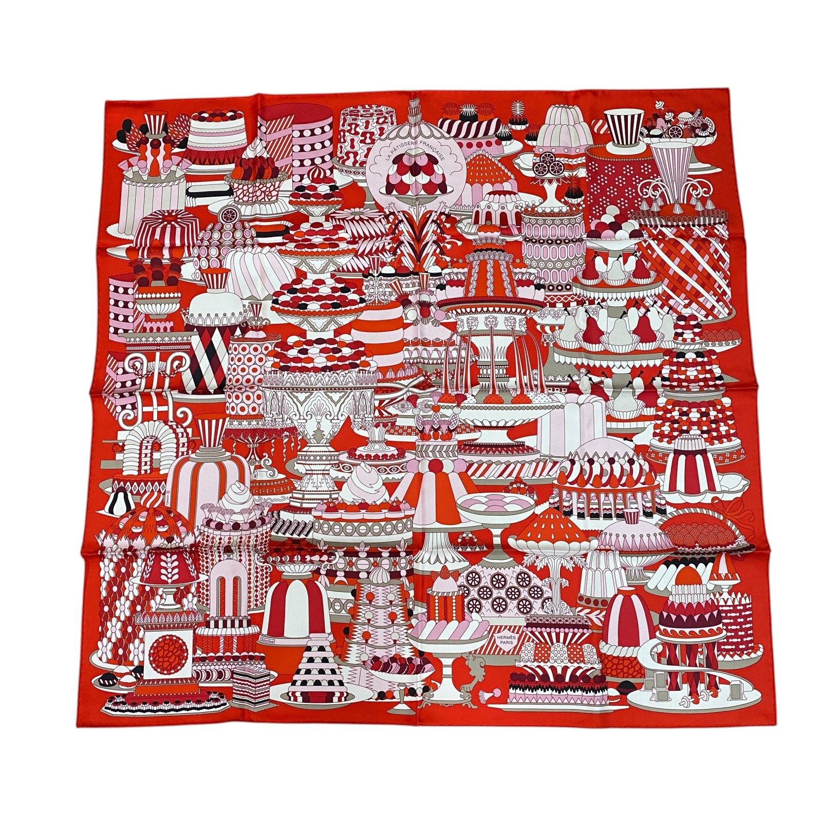 未使用 エルメス HERMES レディース カレ90 ラ・パティスリー