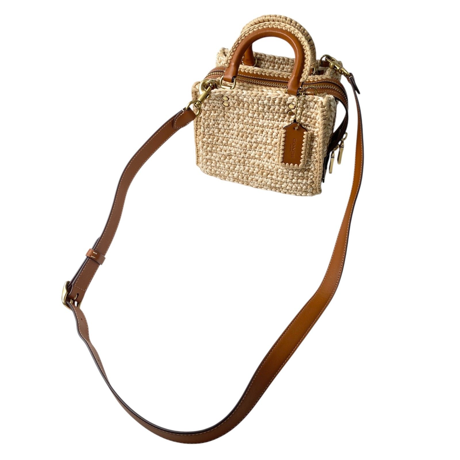 美品 コーチ coach レディース ローグ20 クロシェ 3way ショルダー 