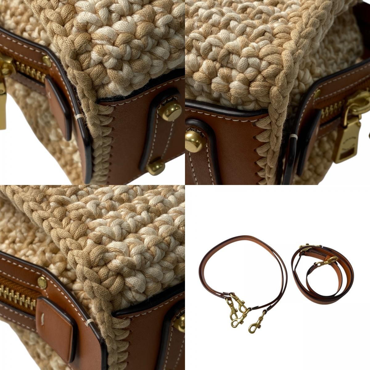 美品 コーチ coach レディース ローグ20 クロシェ 3way ショルダー 