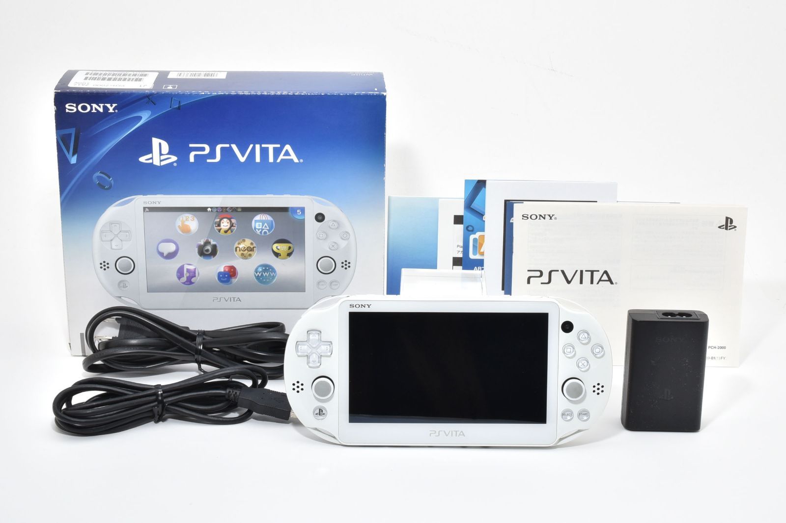 美品】PSVita PCH-2000 ZA12 ホワイト 動作確認済 液晶傷なし 本体