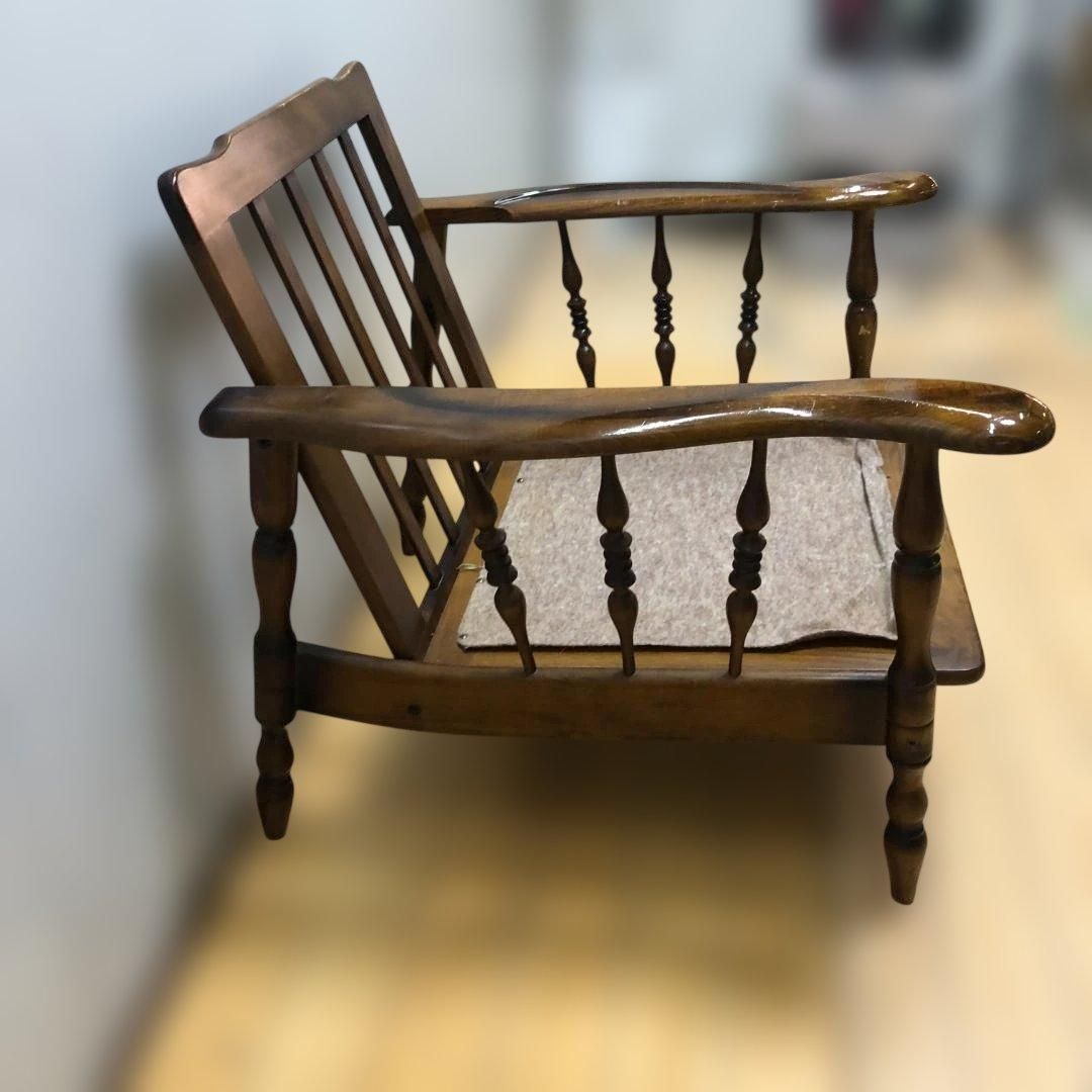 カリモク アームチェア 木製 肘付き ダイニングチェア レトロ