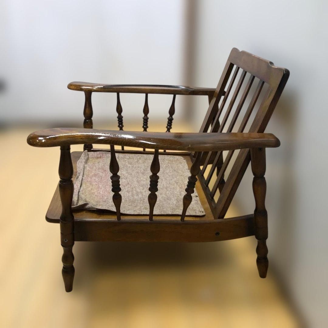 オールド カリモク アームチェア レトロ 肘付イス ③ karimoku