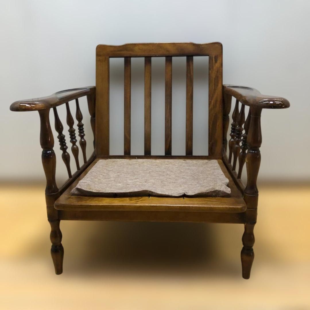 カリモク アームチェア 木製 肘付き ダイニングチェア レトロ