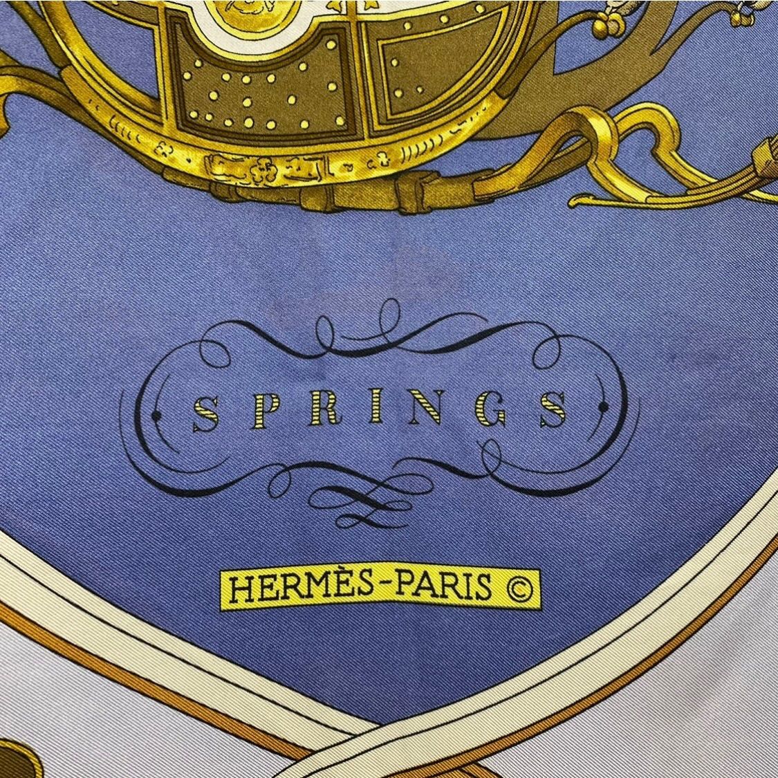 エルメス カレ90 SPRINGS シルクスカーフ スプリング ネイビー HERMES