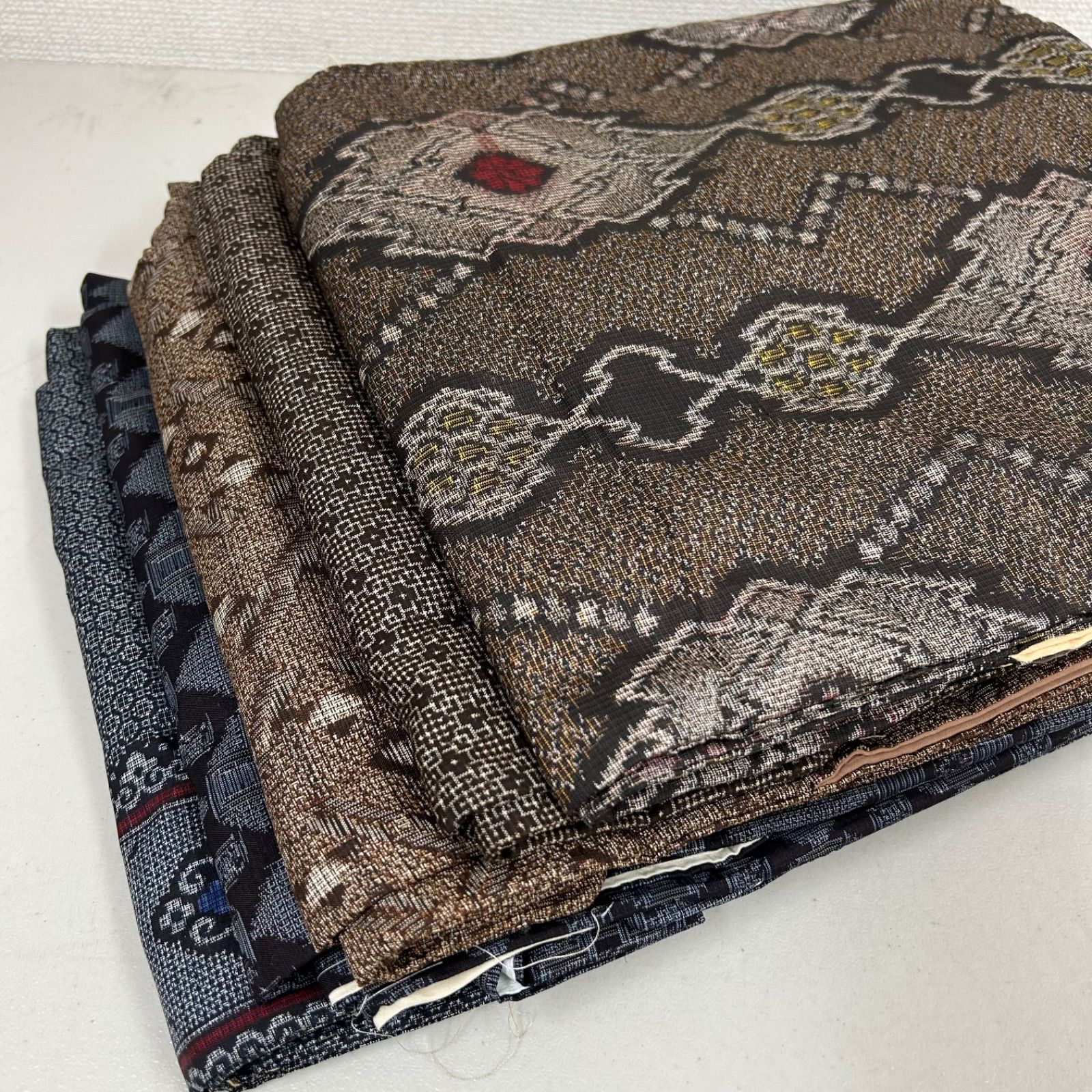 アンティーク 大島紬 着物 正絹 5着 着物まとめ売り リメイク材料 m