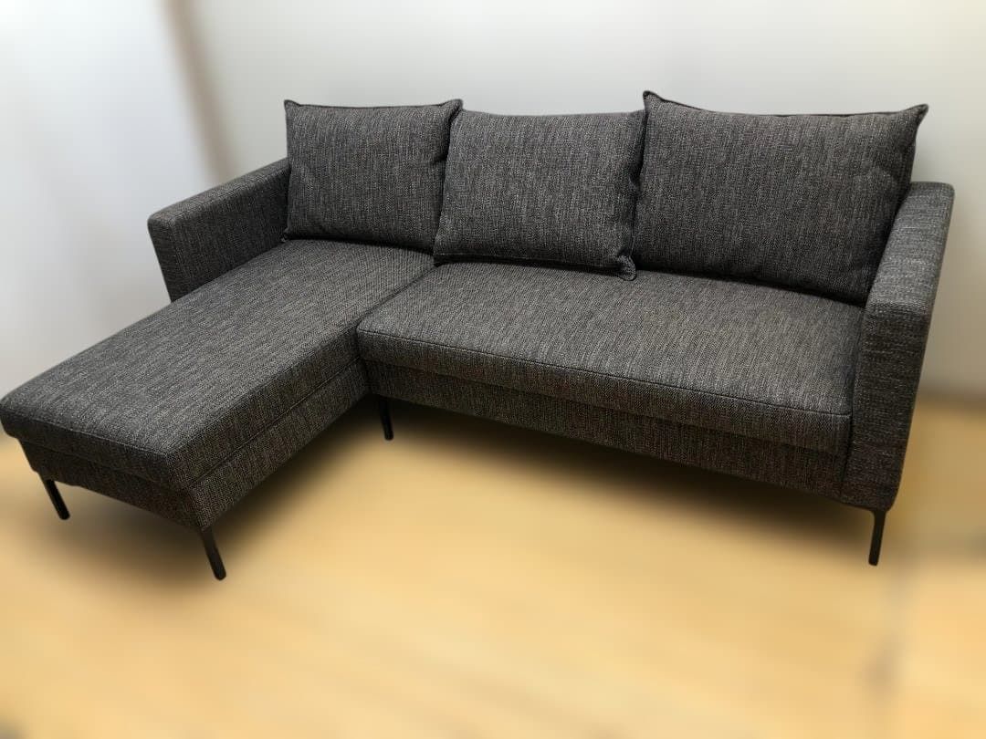 ADAL アダル L字カウチソファ 左カウチ グレー ファブリック 業務用
