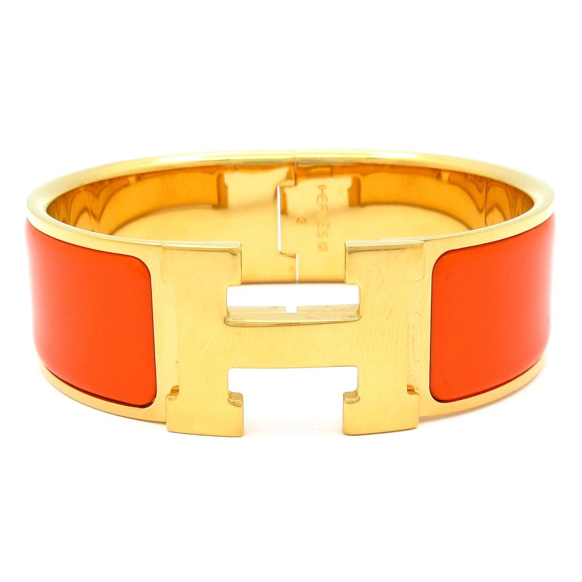 HERMES(エルメス) バングル クリック・クラックH ゴールド×オレンジ