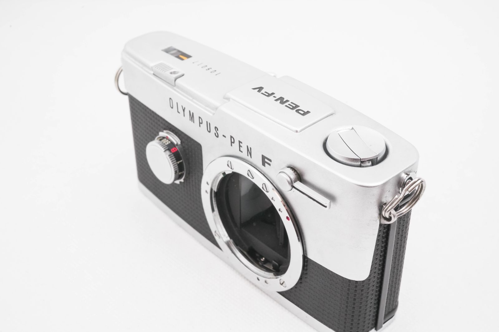 美品 カメラケース付属 OLYMPUS PEN-FV SILVER + F.Zuiko Auto-S 38mm