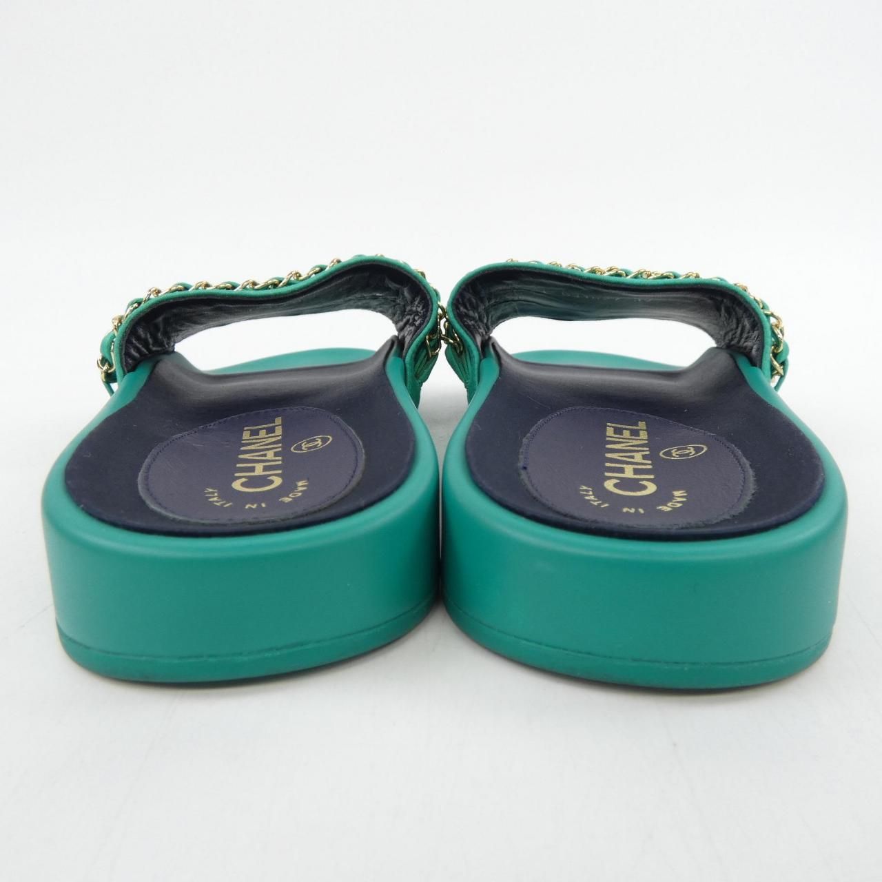 CHANEL ミントグリーン ツイード サンダル シャネル CHANEL G31627 サンダル - メルカリ